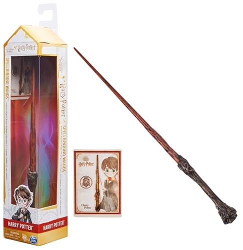 WIZARDING WORLD - VARITA HARRY POTTER DELUXE DE 30 CM CON TARJETA DE HECHIZO - 6062056 - Harry Potter Regalos - Juguetes Niños 6 Años + - Regalo Niño 6 Años +