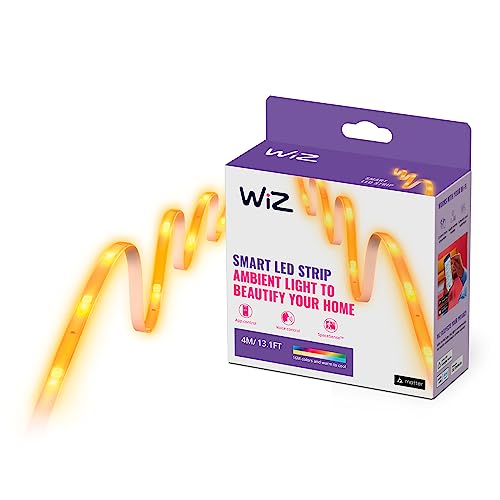 WiZ Tunable White and Color Indoor Lightstrip 4m, LED Streifen mit 16 Mio. Farben oder warm- bis kaltweißem dimmbarem Licht, smarte Lichtsteuerung über WLAN per Stimme/App