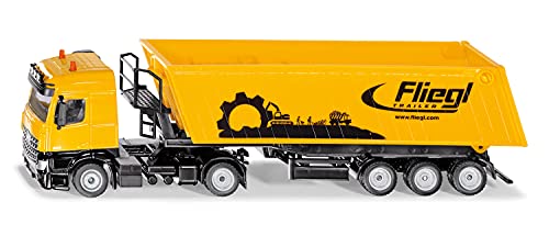 siku 3537, LKW mit Muldenkipper, 1:50, Metall/Kunststoff, Gelb, Kippbare Mulde