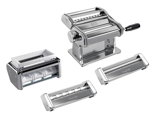 Marcato Multipaste Pasta Machines Set, Chrome Steel, Various Pasta Sizes, 20 x 20 x 15 cm, Easy to Use