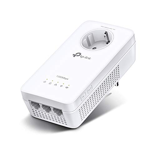 TP-Link TL-WPA8631P WLAN Powerline Adapter (Dualband WLAN 1200Mbit/s, AV1300 Powerline, 3 Gigabit Ports, Zusatzeinheit, Nicht zur alleinigen Verwendung)