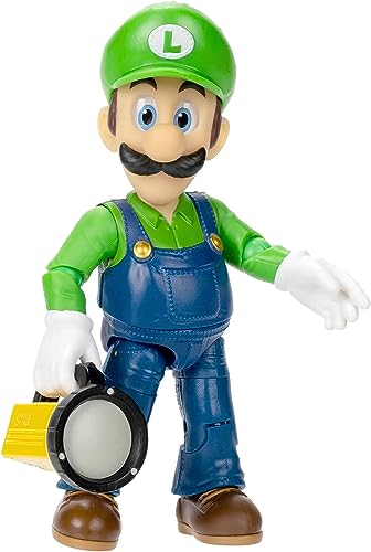 Nintendo Super Mario - Figura Luigi de 13 cm Totalmente Articulada - Juguete Luigi con hasta 16 Puntos de Articulación - Juguete Finamente Detallado con Ojos de Cristal - Juguetes Niños 3 Años +