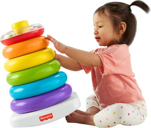 Fisher-Price- Pirámide balanceante gigante, juguete para niños +6 meses, Color surtido (Mattel GJW15)