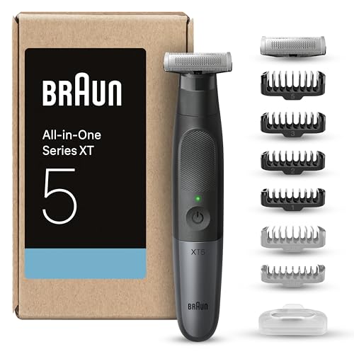 Braun Series X Recortadora de Barba, Afeitadora Eléctrica Hombre para Rostro Y Cuerpo, Máquina de afeitar, Cortapelos hombre, Peine Bidireccional, Cabezal Flexible, Resistente Al Agua, XT5270