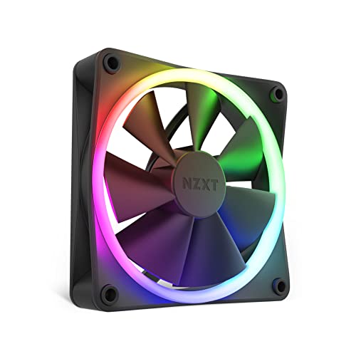 NZXT F120 RGB Fans - RF-R12SF-B1 - Erweiterte Anpassung der RGB-Beleuchtung – Flüsterleise Kühlung – Single (RGB-Lüfter und Controller ERFORDERLICH & Nicht ENTHALTEN) -120mm-Lüfter – Schwarz