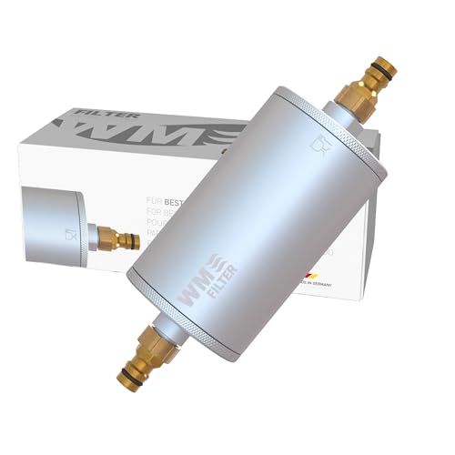 WM aquatec – Filtro de llenado con Filtro de carbón Activo para prefiltración en el llenado de Tanques de Agua Dulce de caravanas, caravanas y Barcos – filtra eficazmente la Suciedad y los