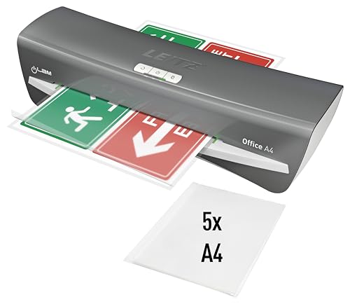 LEITZ 72510084 - Plastificadora térmica iLAM Office DIN A4 color plata/blanco