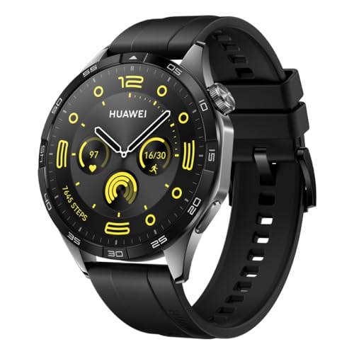 HUAWEI Watch GT 4 Smartwatch, bis zu 2 Wochen Akku, iOS & Android™, Kalorienmanagement, professionelle Gesundheitsüberwachung, SpO2, GPS, +6 Monate erweiterte Garantie, 46MM. Schwarz