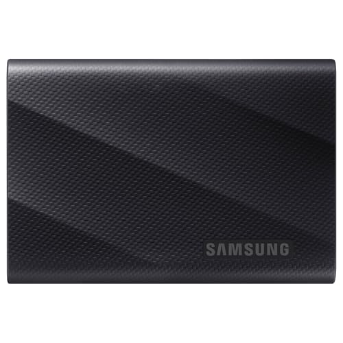 Samsung SSD Externe T9 Portable, 2 To, Vitesses de lecture/écriture jusqu'à 2000 Mo/s¹, USB 3.2 Gen 2x2, Compatible Mac, PC, Android et Appareils photo 12K, Noir, MU-PG2T0B/EU