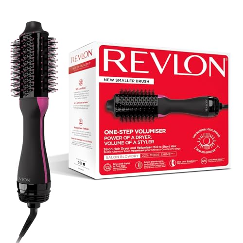 Revlon Salon One-Step Haartrockner und Volumiser für mittleres bis kurzes Haar (One-Step, 2-in-1-Stylinggerät, IONIC- und CERAMIC-Technologie, mehrere Heizstufen) RVDR5282UKE, Schwarz