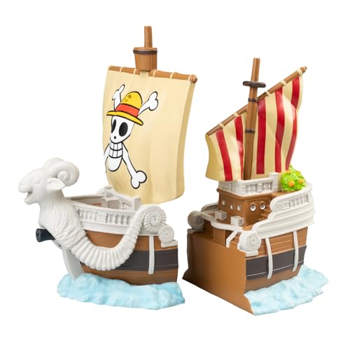 Grupo Erik Fermalibri One Piece Gadget - Ferma Libri per Libreria in Resina Nave Figure Going Merry per One Piece Manga | Reggilibri 15 x 20 x 10,8 cm e 11,5 x 18 x 10,5 cm