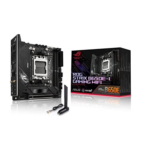 ASUS ROG Strix B650E-I Gaming WiFi Mainboard Sockel AMD AM5 (Ryzen 7000, Mini-ITX, DDR5 Speicher, 10+2 Power Stages, USB 3.2 Gen 2 Typ-C, PCIe 5.0, Q-Release, WiFi 6E, Aura Sync)