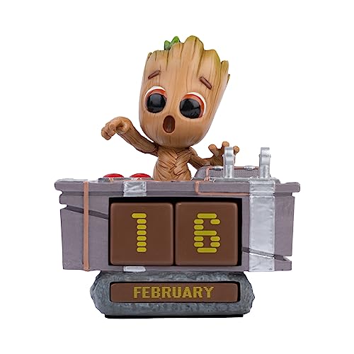 Calendario Perpetuo Groot 3D - Groot Figura de Marvel para Decoracion Habitacion Juvenil - Calendario sobremesa para niños │ Muñecos Marvel Merchandising Oficial