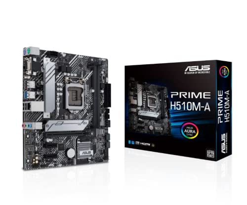 ASUS PRIME H510M-A Carte Mère Intel H510 LGA 1200 ATX (PCIe 4.0, M.2, Ethernet Intel 1 Gb, DisplayPort, HDMI, D-Sub, USB 3.2 Gén. 1 Type-A, SATA 6 Gb/s)