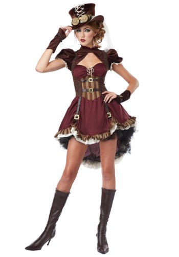 Déguisement steampunk bordeaux luxe femme Jadeo