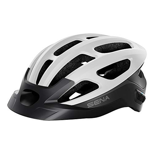Sena R1 EVO Smart Helmet para ciclismo (Matte White, M)