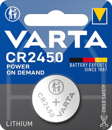 VARTA Piles Bouton CR2450, lot de 10, Power on Demand, Lithium, 3V, emballage sécurisé pour les enfants, pour les appareils Smart Home, clés de voiture et d'autres applications