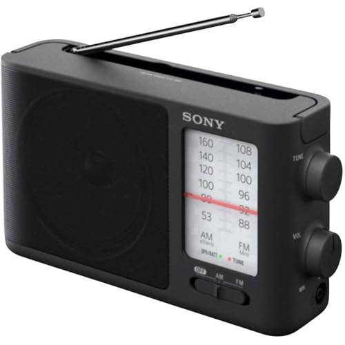 Sony ICF506.CED - Radio portátil (FM/AM de sintonización analógica con auriculares, asa de transporte, adaptador CA) negro
