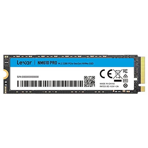 Lexar NM610PRO SSD 1TB, M.2 2280 PCIe Gen3x4 NVMe 1.4 SSD Interno, Fino a 3300MB/s in Lettura, 3D NAND Flash Unità a Stato Solido Interna per Laptop, Computer Desktop, PC