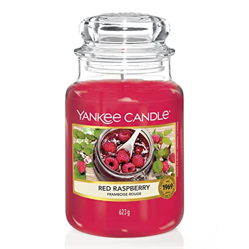 Vela aromática Yankee Candle | Red Raspberry vela en tarro grande | Velas de larga duración: hasta 150 h | Regalos perfectos para mujeres
