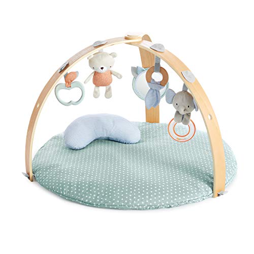 Ingenuity, Tapis d'Eveil et d'Activités Cozy Spot Loamy, Couette Réversible et Lavable en Machine, Arche de Jeu en Bois, 5 Jouets D’activités Amovibles, Ultra-Doux, Dès la Naissance