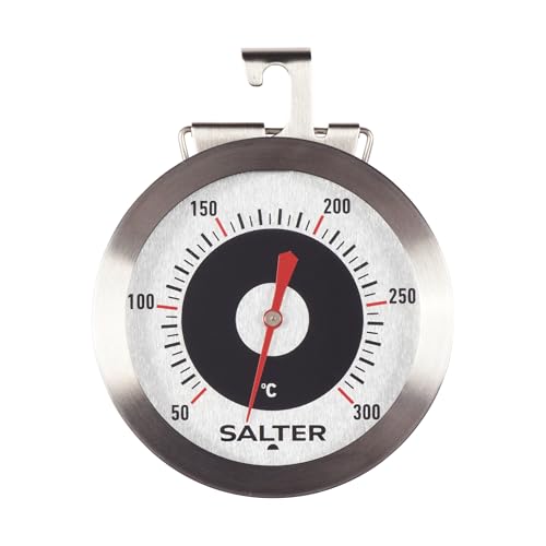 Salter Thermomètre de Cuisine en Acier Inoxydable, Analogique 50-300°C, Pour Fours à Gaz, Électrique, Chaleur Tournante, Thermomètre Précis pour Cuisson de Viandes, Gâteaux et Recettes Diverses