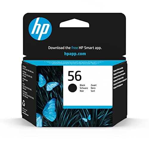 HP 56 C6656AE, Cartuccia Originale da 520 Pagine, Compatibile con le Stampanti DeskJet 5550, Photosmart 7350, 7150, 7345, OfficeJet 6110, 5110, Nero