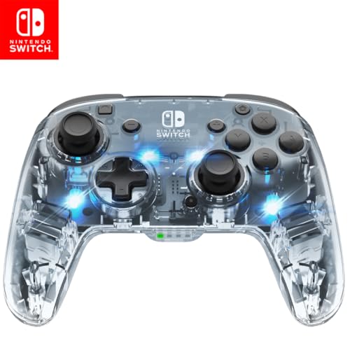 PDP Mando Afterglow Deluxe Wireless Nintendo Switch, Normal, Gris (Prismatic )