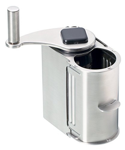 KitchenCraft: World of Flavours – Rallador de Queso Parmesano, Rallador Manual Rotativo, Acero Inoxidable, Caja Regalo, 10,5 x 5 x 15 cm