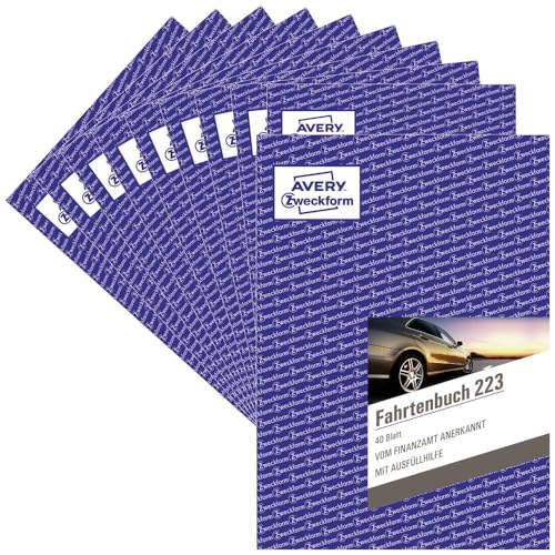 Avery Zweckform 223 – 10 quaderni di viaggio, formato A5, 40 fogli (10 pezzi), bianco