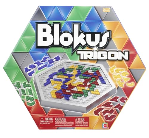 Mattel Games - Blokus Trigon, versione triangolare del classico gioco con difficoltà aggiuntive, incastra più pezzi possibile e vinci, giocattolo per bambini, 7+ anni, R1985