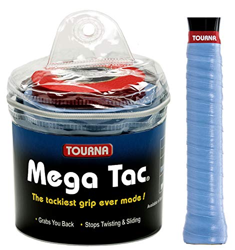 Tourna Mt-30-xlb Mega TAC Extra Tacky Overgrip Azul (Paquete de 30), Unisex, Unidad