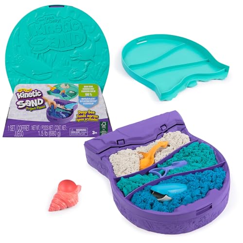 Kinetic Sand Project Planet Aguas Profundas 680 g, Herramientas Criaturas Marinas, Material Ecológico