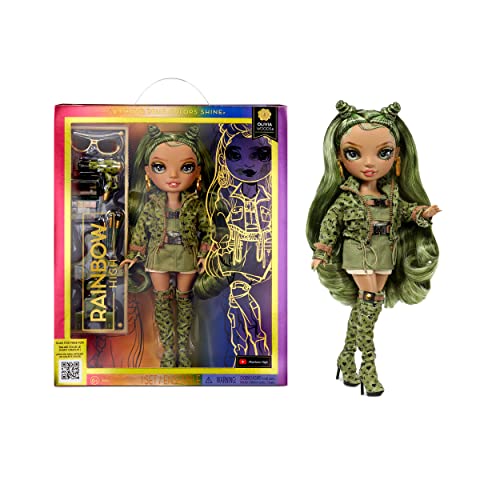 Rainbow High Modepuppe – Olivia Woods - Camo Grün Puppe – Modisches Outfit & 10+ Bunte Spiel-Accessoires - Für Sammler und Kinder von 4-12 Jahren