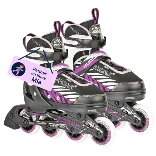 Hudora Kinderinliner MIA - Patines en línea, Color Negro/Pink, Talla M