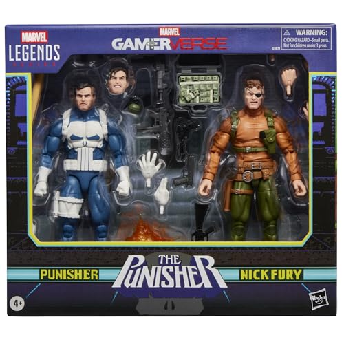 Marvel Legends Series Gamerverse, Punisher y Nick Fury, Figuras de acción coleccionables