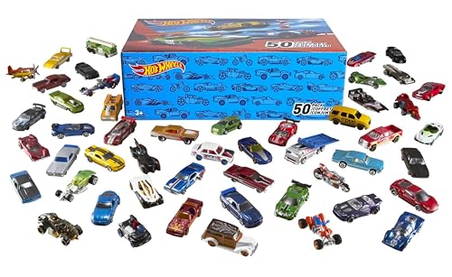 Hot Wheels Pack 50 Vehículos, Coches de Juguete (Modelos Surtidos, selección aleatoria), V6697