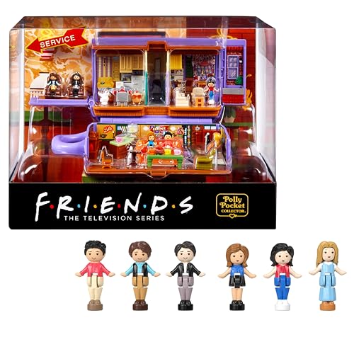 Polly Pocket Coffret Exclusif Friends Forme Tasse À Café Central Perk, avec 6 Poupées, 9 Accessoires Et 3 Lieux Emblématiques, À Collectionner, Jouet Adulte, A Partir De 14 Ans, HKV74