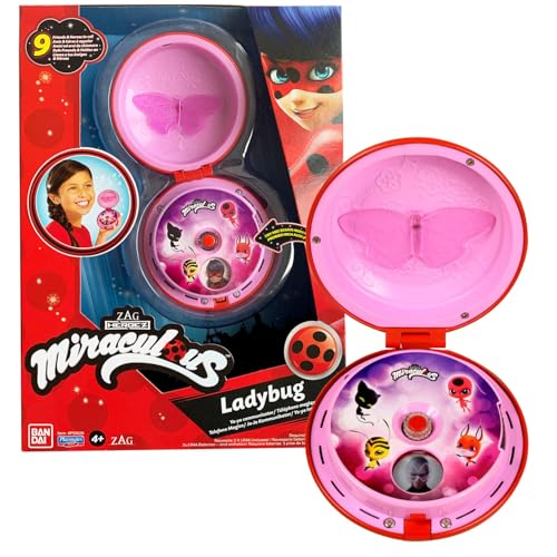 Bandai - Miraculous Ladybug - teléfono mágico - para disfrazarse de mariquita o accesorio de juego de rol - juguete con efectos de sonido y luz - Habla alemán - P506293