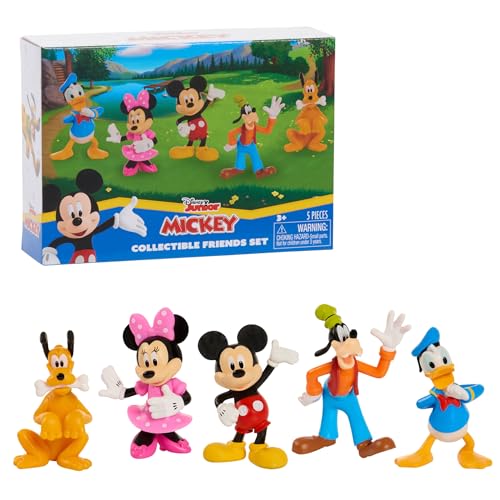 Just Play Set di personaggi collezionabili di Topolino di Disney Junior, confezione da 5 pezzi, personaggi collezionabili da 7,6 cm, giocattoli per bambini dai 3 anni
