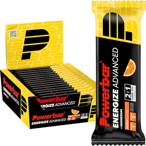 Powerbar - Energize Advanced - Orange - 15x55g - Barre énergétique riche en glucides - Magnésium et sodium
