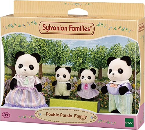 Sylvanian Families - La famille Panda - Set 4 figurines - Plongez dans l'univers de la famille Sylvanian - Figurines animaux miniatures - Jouet enfant 3 ans et + pour développer imagination - 5529