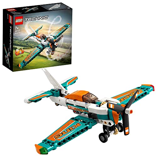 LEGO Technic Aereo da Competizione, Modellini da Costruire 2 in 1 di Aeroplano Giocattolo e Jet Acrobatico, Set di Giochi Creativi per Bambini e Bambine da 7 Anni, Idea Regalo di Compleanno 42117