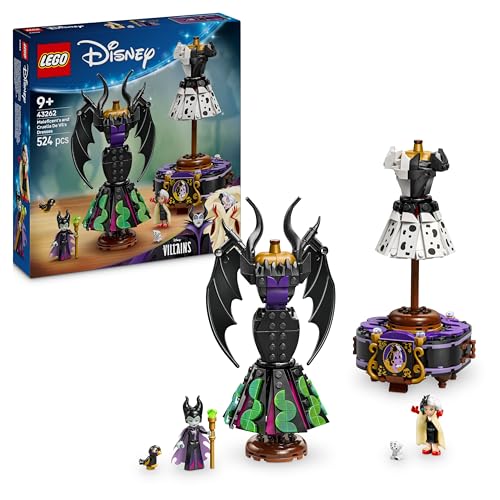 LEGO ǀ Disney Bösewichte Die Kleider von Malefiz und Cruella De Vil - Spielzeug für Jungen und Mädchen ab 9 Jahren - Inkl. 2 Mini-Puppen & 2 Tierfiguren - Geburtstagsgeschenk für Fans 43262