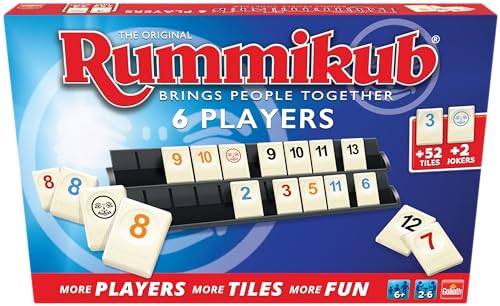 Rummikub Original 6 Jugadores, Juego De Mesa A Partir De 6 Años, Juegos De Mesa Adultos Y Niños, Juego Estratégico De Fichas, Juego De Números De Estrategia Para De 2 a 6 Jugadores