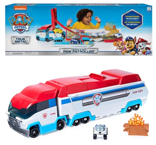 Paw Patrol - Pat Patrouille - Camion Patrouilleur 2 en 1 True Metal - Véhicule avec Circuit, Voiture, Accessoires - Pat Patrouille Jouet - Voiture Enfant - Jouet Enfant 3 Ans Et +
