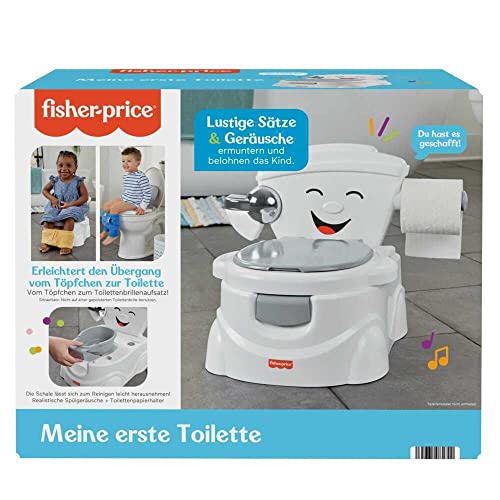 Fisher-Price HJC38 - Meine erste Toilette – Töpfchen für Babys, deutsche Version, interaktives Trainingstöpfchen mit Musik und Geräuschen