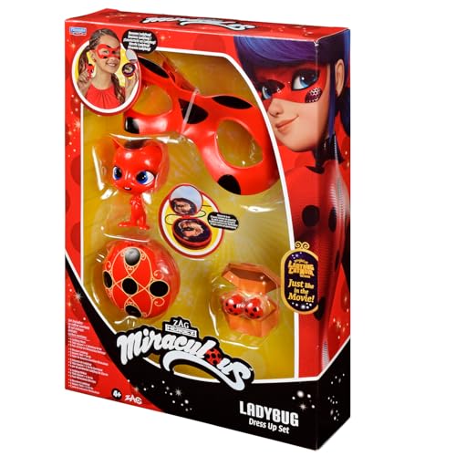Bandai - Miraculous Ladybug - Set de Transformation - Déguisement Ladybug - Masque Yoyo Miroir Boucles d'oreilles Kwami Tikki - Déguisement Miraculous et accessoires - Jouet Enfant 4 ans et + - P50604