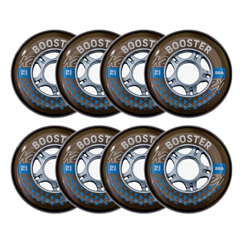 K2 Skates 30F3005 Booster 72Mm / 80A 8-Wheel Pack W/Ilq 5 - Paquete de Ruedas, Negro, 72 mm/80A