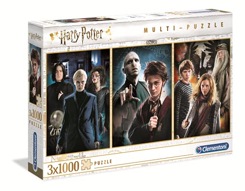 Clementoni - 61884 - Harry Potter - Multi-Puzzle - 3 x 1000 Pièces - Jeu de Création et Logique pour Enfants - à Partir de 14 Ans et Plus